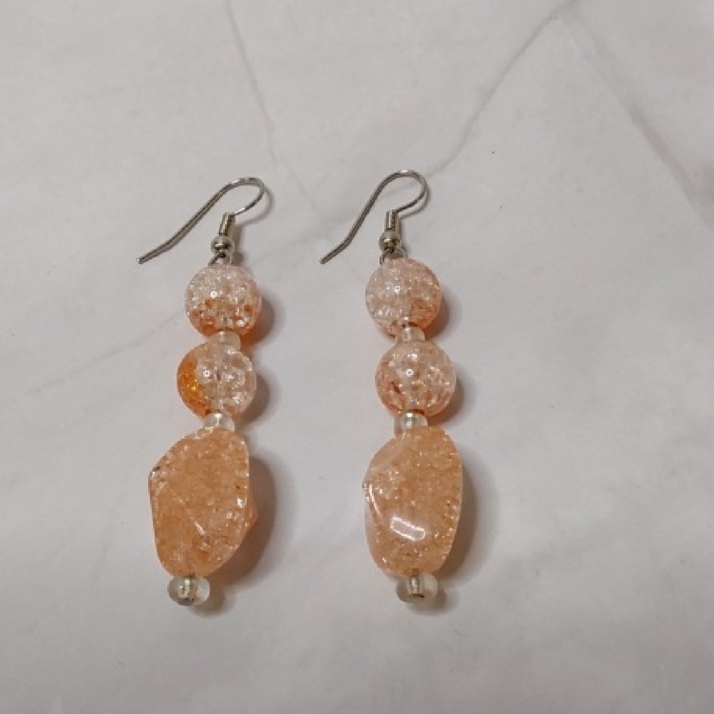 Chic Peach Dangle Earrings